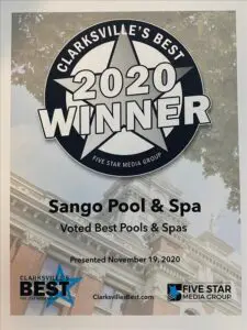 A picture of the award winning pool and spa.