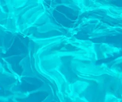Rippling bright blue water.