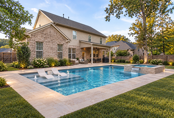 Completed backyard design after the transformation